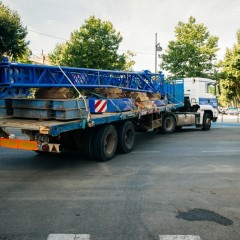 Arrive de la grue